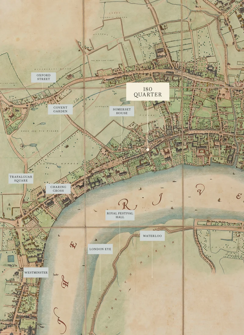 Map of the 180 Quarter connecting 180 The Thames and 180 The Strand