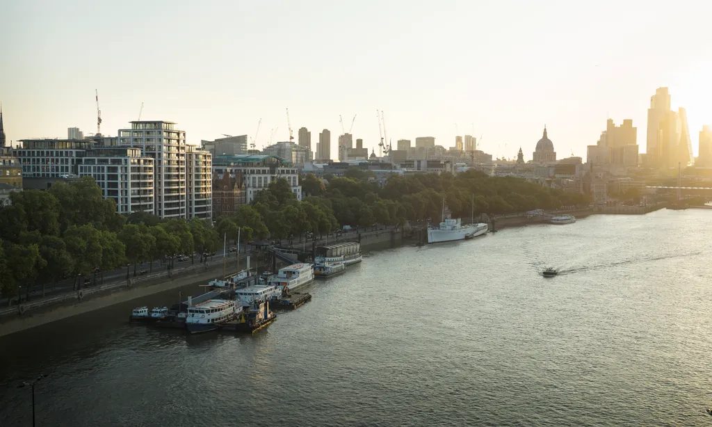 River Thames view from 180 The Thames at golden hour.