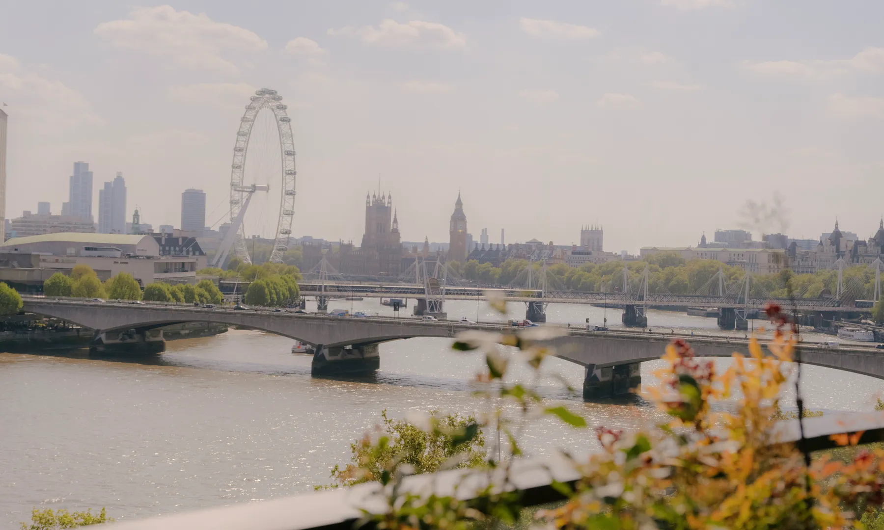View from 180 The Thames across the River Thames towards South Bank and Westminster.